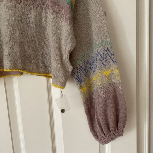 Free People Polar Bear Fair-isle Cropped Sweater - Picture 3 of 5